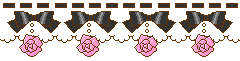 Black bows with pink roses