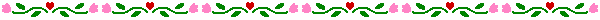 Pink flowers with stems and hearts
