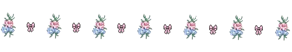 Pink and blue flowers with bows