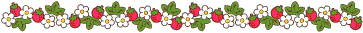 Strawberries, flowers, and leaves