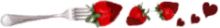 Strawberries on fork