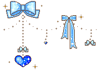 Blue bows and heart