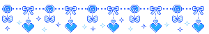 Blue bows, roses, and hearts