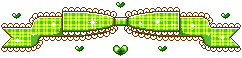 Green bow with hearts