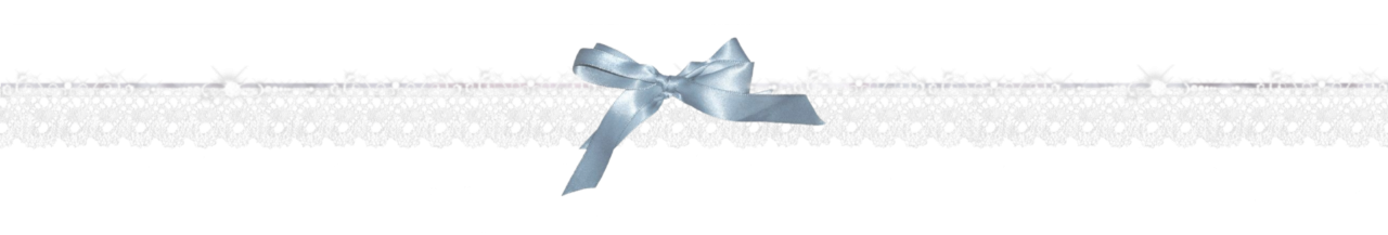White lace with blue bow