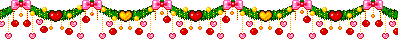 Garland with pink bows and hearts