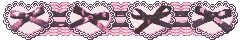Pink lace and hearts with black bows
