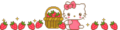 Hello Kitty and strawberries