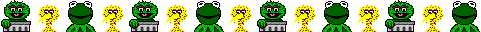 Big Bird, Kermit, and Oscar