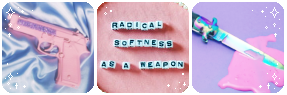 'Radical softness as a weapon' with a gun and knife