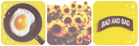 'Bad and sad' with an egg and sunflowers