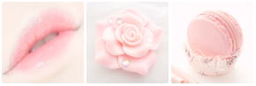 Lips, flower, and macaron