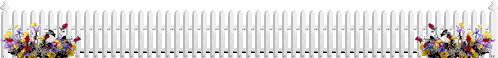 White fence and flowers