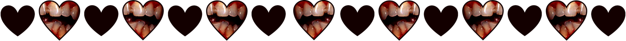 Teeth and black hearts