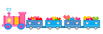 Pink and blue train