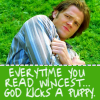 Supernatural - 'Everytime you read wincest God kicks a puppy'